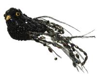 Vogel plastic l5,50b6h18 cm zwart Decoris - Decoris - thumbnail