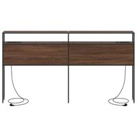 Opberghoofdbord met plank bruin eikenkleur 180 cm Bewerkt hout - thumbnail