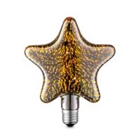 Edison Vintage LED filament lichtbron Star - Veelkleurig - 3D - Retro LED lamp - 14/4/17cm - geschikt voor E27 fitting - 4W 20lm 2200K - warm wit licht - thumbnail