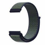 Sport Loop nylon bandje - Blauw met groene band - Samsung Galaxy Watch 6 Classic - 47mm & 43mm - thumbnail