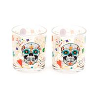 Dia de Los Muertos Set 2 glazen Drinkglazen 250ml - thumbnail