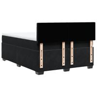 Boxspring met matras fluweel zwart 140x190 cm - thumbnail