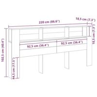 Hoofdeinde kas met opslag 220 x 18,5 x 104,5 cm Bewerkt hout - thumbnail