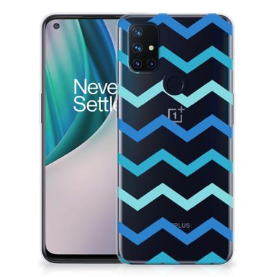 OnePlus Nord N10 5G | TPU bumper | Zigzag Blauw OnePlus Nord N10 5G | TPU bumper | Zigzag Blauw