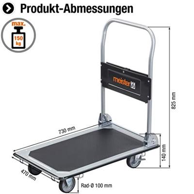 Meister 8985530 transportwagen 73,5x47cm 150 kg - thumbnail