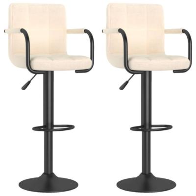 Barkrukken 2 st stof crmekleurig