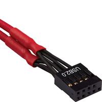 Corsair Premium verlengkabel voor voorpaneel, met ommanteling, rood - thumbnail