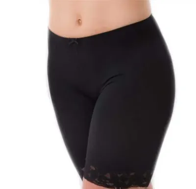 Dames boxershort lange pijpjes kant 38490 - Kanten broekje voor onder een jurk - Microfiber ondergoed