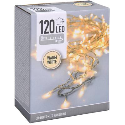 Kerstverlichting 120 LED 9m WW Trnsp Kerstverlichting 120 LED 9m WW Trnsp