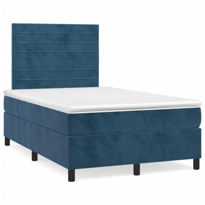 Boxspring met matras en LED fluweel donkerblauw 120x190 cm
