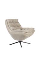 Dutchbone Draaifauteuil 'Vince' Rib, kleur Beige - thumbnail