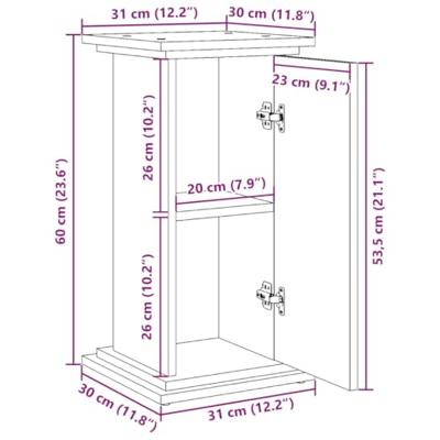 VidaXL Sokkel met opbergruimte 31x30x60 cm bewerkt hout grijs sonoma