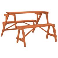Picknicktafel met banken 2-in-1 ombouwbaar massief vurenhout - thumbnail