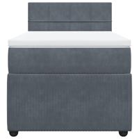 Boxspring met matras fluweel donkergrijs 90x200 cm - thumbnail
