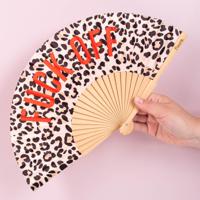 Houten waaier Fuck Off - Luipaard - thumbnail