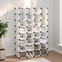 Schoenenrek 93x36,5x140 cm polypropeen transparant - thumbnail