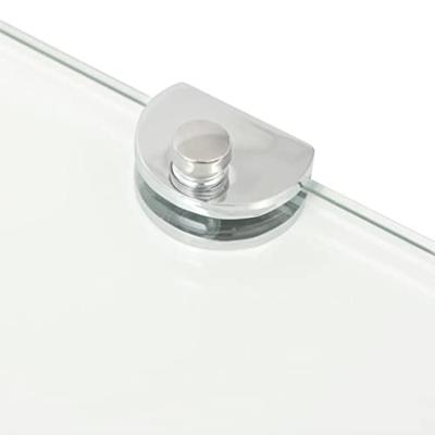 VidaXL Hoekschap met chromen dragers transparant 45x45 cm glas VidaXL Hoekschap met chromen dragers transparant 45x45 cm glas