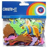 Haza Witbaard Foamstickers dieren, 64st. - thumbnail