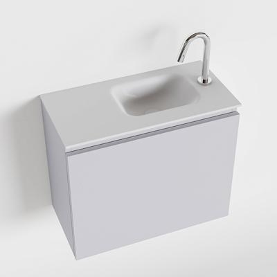 MONDIAZ OLAN 60cm toiletmeubel cale. LEX wastafel talc rechts 1 kraangat