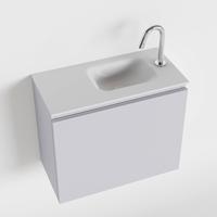 MONDIAZ OLAN 60cm toiletmeubel cale. LEX wastafel talc rechts 1 kraangat - thumbnail
