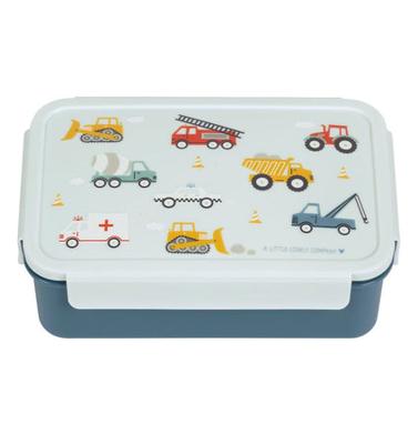 Lunchbox voor jongens VOERTUIGEN A Little Lovely Company bleekblauw