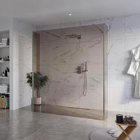 Fortifura Galeria Vrijstaande Inloopdouche - 180x200cm - Rookglas - antikalk - 8mm veiligheidsglas - 2 zijwanden 30cm - wandsteunen en hoekprofielen - Geborsteld Gunmetal PVD SW927771 2x/SW797943/SW797930 2x/SW798732 2x - thumbnail