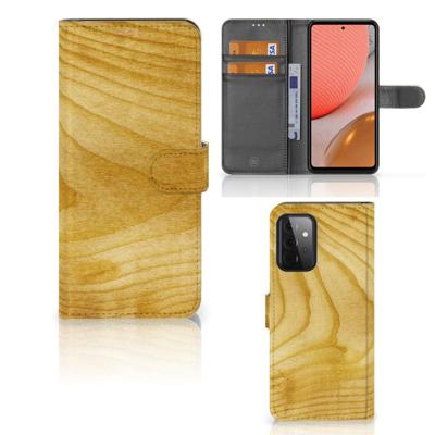 Samsung Galaxy A72 | Book Style Case | Licht Hout