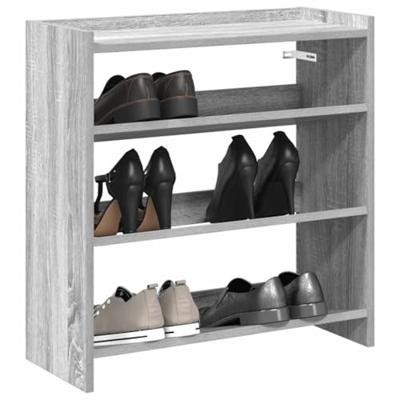 VidaXL Schoenenrek 60x25x62 cm bewerkt hout grijs sonoma eikenkleurig VidaXL Schoenenrek 60x25x62 cm bewerkt hout grijs sonoma eikenkleurig