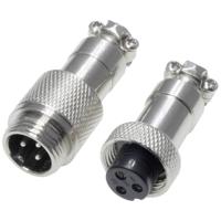 Pollin 453547 Ronde connector Stekker, Bus Totaal aantal polen: 3 1 set(s) - thumbnail