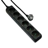 Grundig Stekkerdoos zwart 6-voudig 1,5M - thumbnail