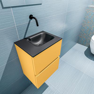 MONDIAZ ADA 40cm toiletmeubel ocher. LEX wastafel urban rechts zonder kraangat