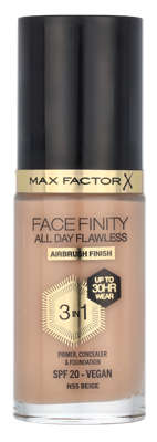 Max Factor Facefinity All Day Flawless 3 In 1 Foundation 30 ml N55 Beige Dames