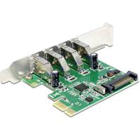 Delock 89360 PCI Express x1-kaart naar 4 x externe USB Type-A femalee USB 5 Gbps - thumbnail