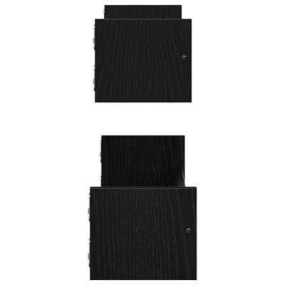 Wandplank 2 pcs Zwart eiken 60 x 16 x 14 cm Bewerkt hout