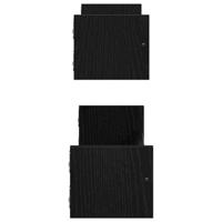 Wandplank 2 pcs Zwart eiken 60 x 16 x 14 cm Bewerkt hout - thumbnail
