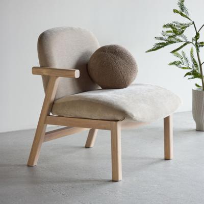 Nohr Fauteuil 'Shanthi' Rubberhout en stof, kleur Beige