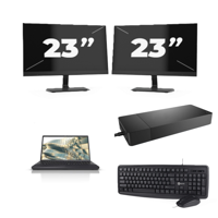 Fujitsu Lifebook A3510 - Intel Core i3-10e Generatie - 15 inch - 8GB RAM - 256GB SSD - Windows 11 Home + 2x 23 inch Monitor - thumbnail