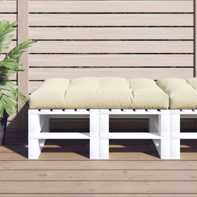 VidaXL Palletkussen 120x80x12 cm stof crèmekleurig