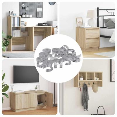 Cam Lock Moeren 12 pcs Zilver 12 x 10 mm Staal