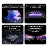Xiaomi Tablet Redmi Pad 2 11 inch 4/128 GB WiFi HyperOS Grijs Grafito Con Funda - thumbnail