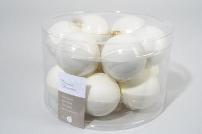 Kerstballen Glas Ø5cm Wol Wit 12st