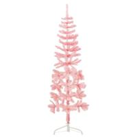 VidaXL Kunstkerstboom half met standaard smal 180 cm roze - thumbnail