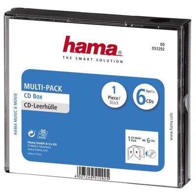 Hama 00051292 CD-hoes 6 CDs/DVDs/Blu-rays Zwart Polystereen 1 stuk(s)