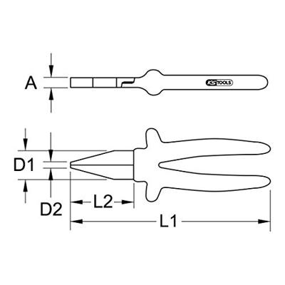 KS Tools 1171298 Platte tang Gereedschapsstaal 160 mm