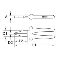KS Tools 1171298 Platte tang Gereedschapsstaal 160 mm - thumbnail