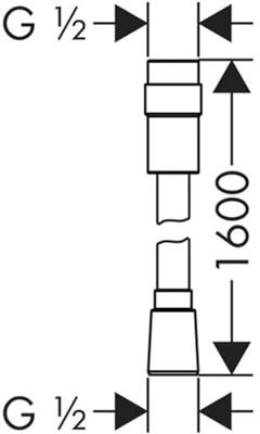 Duravit Doucheslang 160 cm RVS Geborsteld
