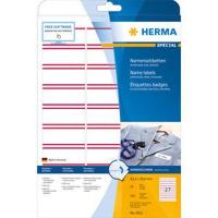 Naambadge etiket herma 4512 63.5x29.6mm wit rood - thumbnail