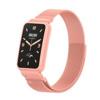 Milanese loop bandje met case - Roze - Xiaomi Smart Band 7 Pro - thumbnail