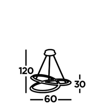 Searchlight Led hanglampSwirl - 51871-1BK