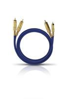 Oehlbach NF 1 Master Audio Cinch Aansluitkabel [2x Cinch-stekker - 2x Cinch-stekker] 0.50 m Blauw Vergulde steekcontacten - thumbnail